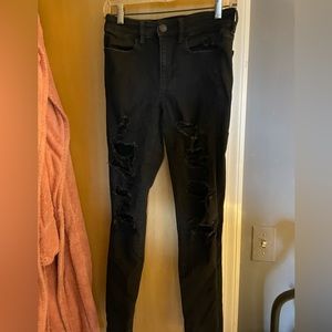 American Eagle Black Ripped Jeans size 4